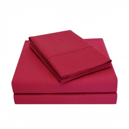 Luxor Treasures 300 Full Sheet Set- Percale Solid Patterned - Burgundy P300FLSH SLBG